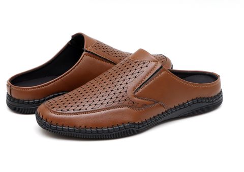 mens brown dress shoes amazon Hitz Men's Brown Leather Formal Slip On Shoes – Hitz Shoes Online main image 0