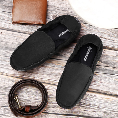 Kraasa Suede Slip-On Elastic Collered Loafers For Men - Main Image