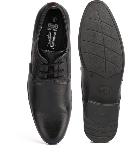 RED CHIEF Genuine Leather Formal Derby Shoes for Men Black RC3496