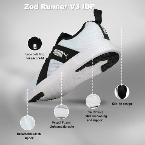 PUMA Zod Runner V3 IDP Sneakers For Men (White , 9) - Image 7