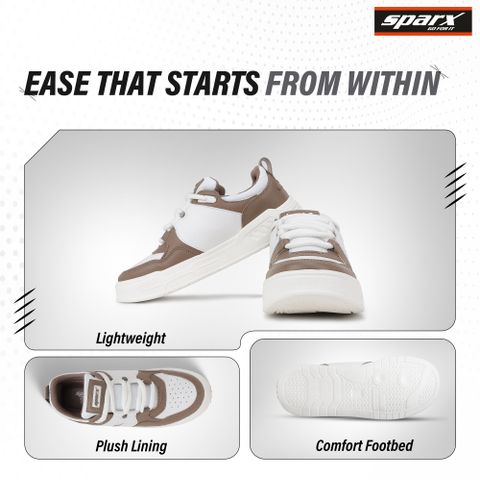 Sparx SM 9066 Sneakers for Men, Camel White, Size 6 - Image 8