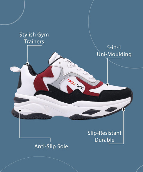 Bacca Bucci Chunky White Gym Shoes White Sneakers Fashion 2019