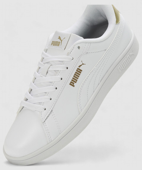 Puma Smash All White Leather Puma Shoes PUMA SMASH V1 Sneakers For Women