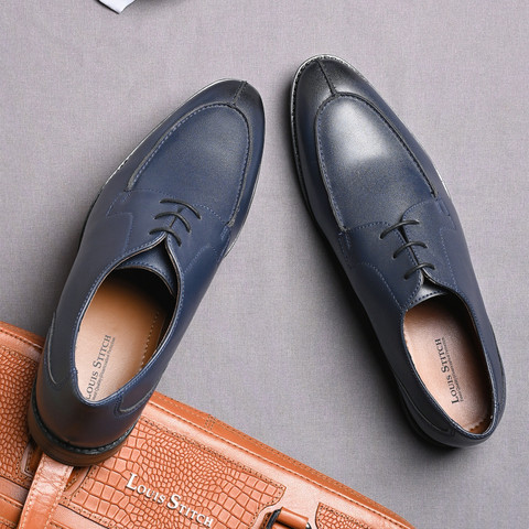 LOUIS STITCH Mens Blue Formal Lace Up Derby Shoes (RGFC) UK 12