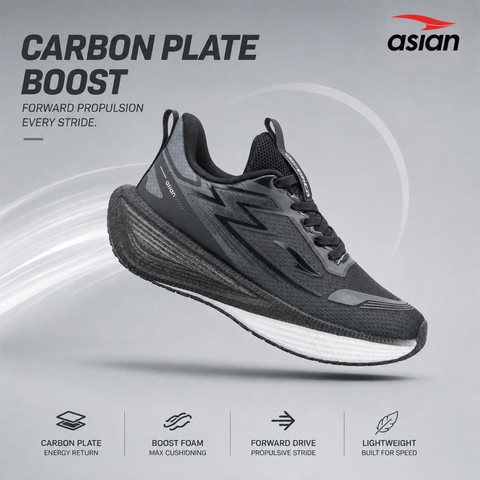 asian Hypercushion Carbon-09 Men's Running Shoes with Carbon Plate