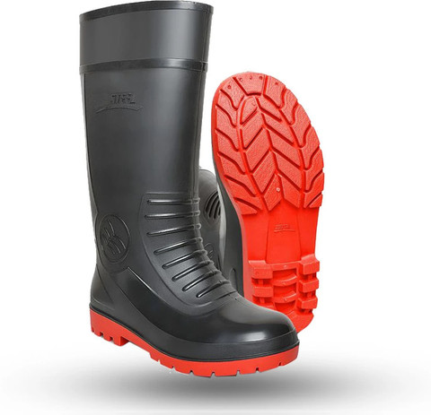 foot trends Safety Gumboots, 12-inch, Non-Metallic Toe Cap, Oil and Acid  Resistant, Boots For Men