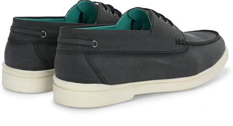 Noak Noak Black Organic Cactus Leather Boat Shoe Boat Shoes For