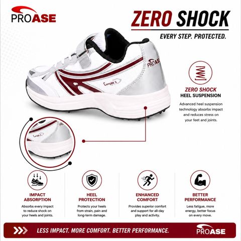 Proase F/S-101 Cricket Shoes For Men (Red, White , 6) - Image 8