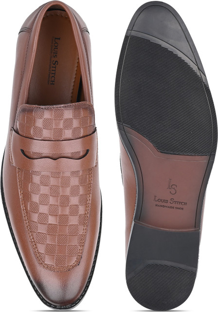 LOUIS STITCH Tan Formal Slipon Mocassin Shoes for Men (VMSQMC) UK  Loafers For Men