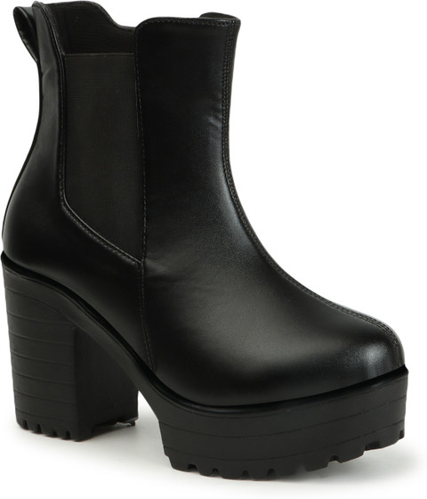 KILLER Stylish Women High Heel Ankle Chelsea Boots with Side