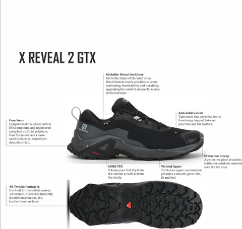 SALOMON X Reveal GTX Hiking Trekking Shoes For Men