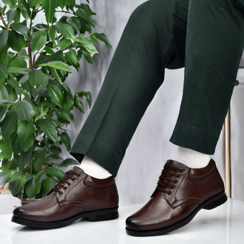 Zixer Leather Mid-Top Formal Shoes Men's/Office Leather Shoe For