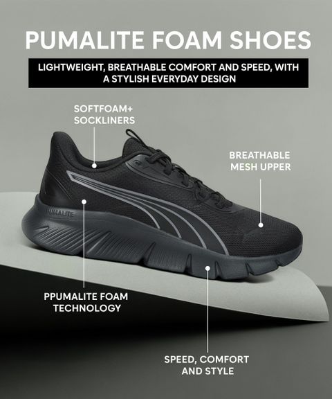 PUMA FlexFocus Lite Modern Running Shoes (Black, 8) - Image 8