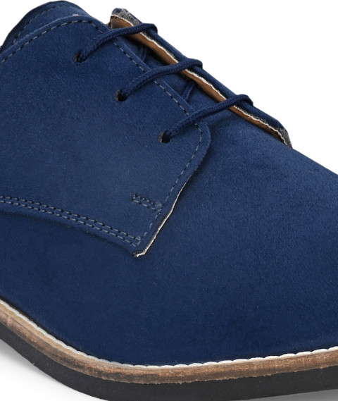 Hirel's Hirel's Blue Suede Derby Casual Shoes Casuals For Men