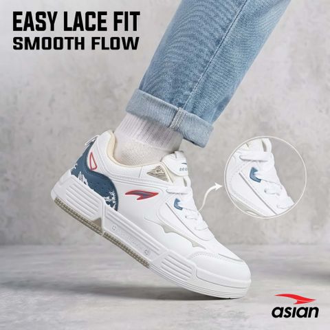 asian Trendy, Comfortable Sneakers For Men (White, Beige , 9) - Image 6