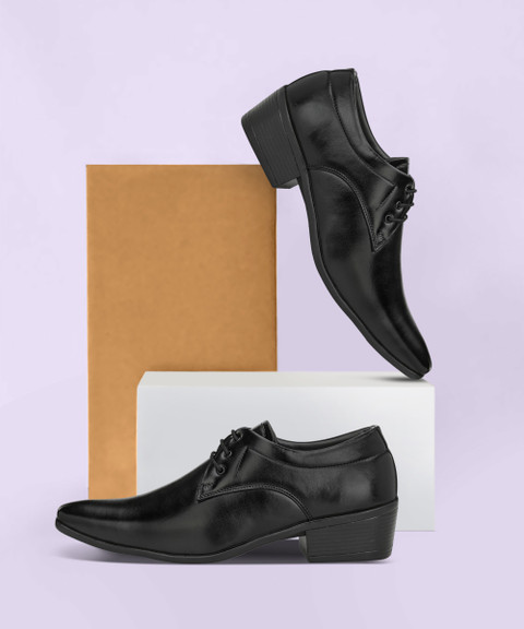 Shoe Day Mens's height increasing high heel formal office wear shoes for  men Lace Up For Men