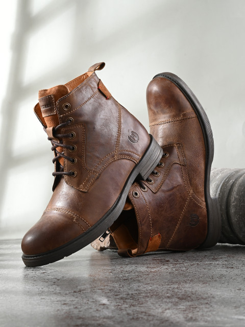 MONDAIN New Trend Damaged Desgine Leather Shoes For Men Boots For Men