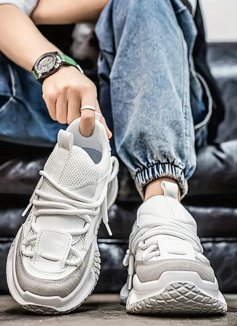 Street Bird Men'S Shoes Breathable Sports Leisure Trendy Versatile  Thick-Soled Heightening Sneakers For Men