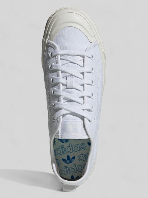 adidas originals nizza rf trainers in white canvas