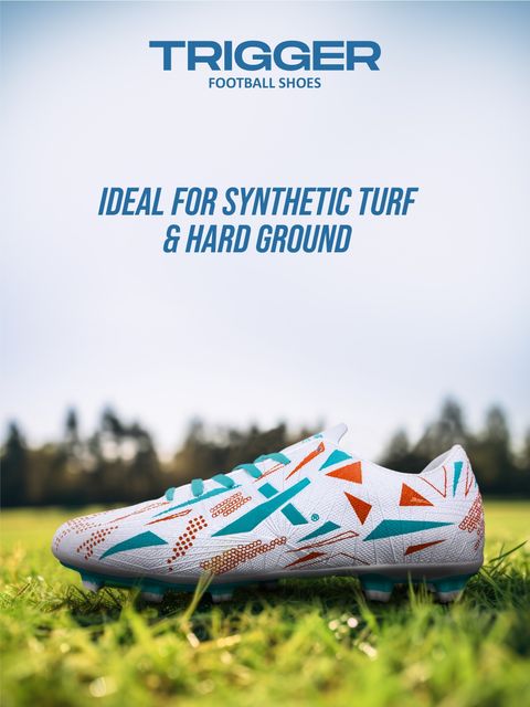 VECTOR X Trigger 3D textured Synthetic leather|TPU Sole For Turf & Hard Ground Football Shoes For Men (White , 8) - Image 7