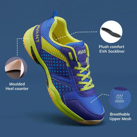 AVANT FluidX Badminton shoes-Non marking, Anti skid shoes with