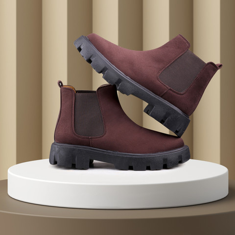 BXXY New Stylish Suede Material Brown Casual Chelsea Boot For Boots  For Men