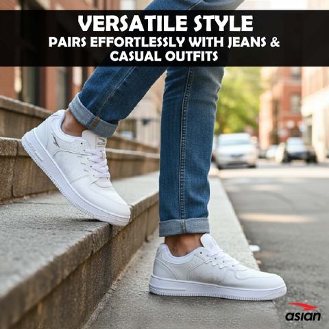 asian THUNDER-07 Casual Sneaker Shoes for Men (White, UK 6) - Image 8