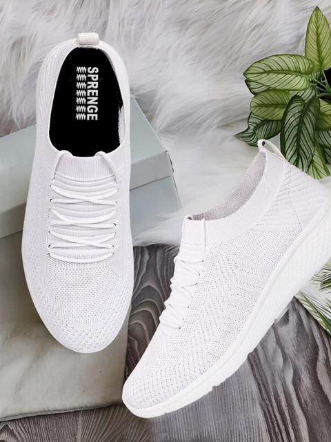 SPRENGE SP-22509 Full White Walking Shoes For Men