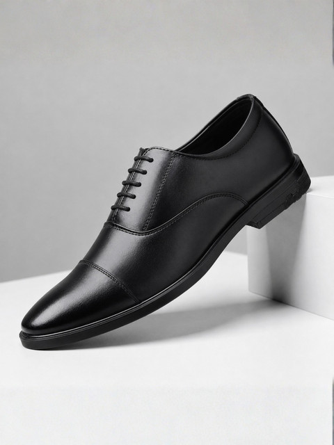 Zixer Mens Glossy Office Party Wedding Oxford Black Formal Shoe