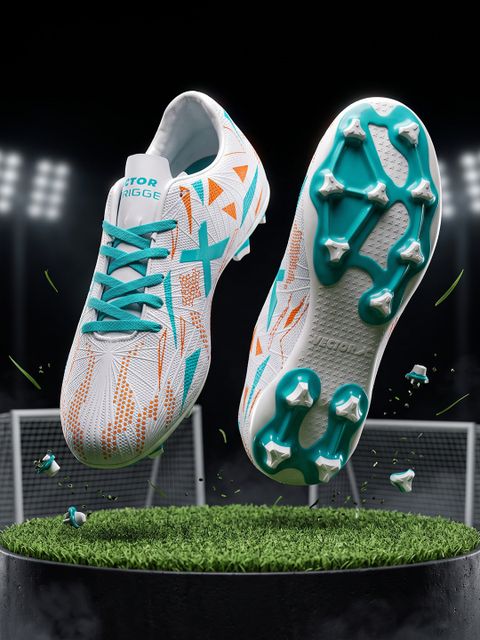 VECTOR X Trigger 3D textured Synthetic leather|TPU Sole For Turf & Hard Ground Football Shoes For Men (White , 8) - Image 6