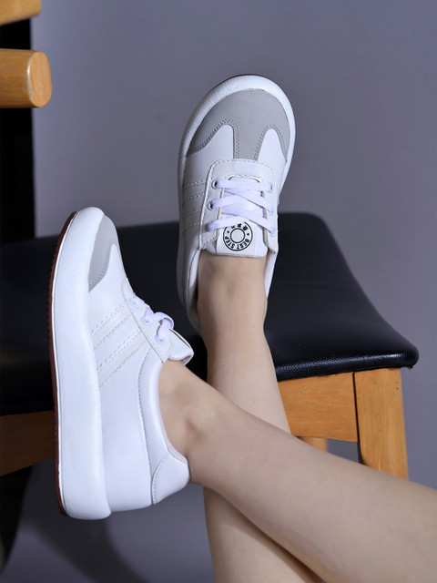 Stylestry White Smart Casual Shoes For Women Girls Sneakers For Women