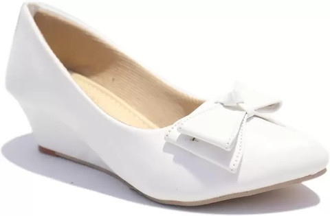 Turmook Classic Wedge Heel Pumps Pointed Toe Slip On Bellies For