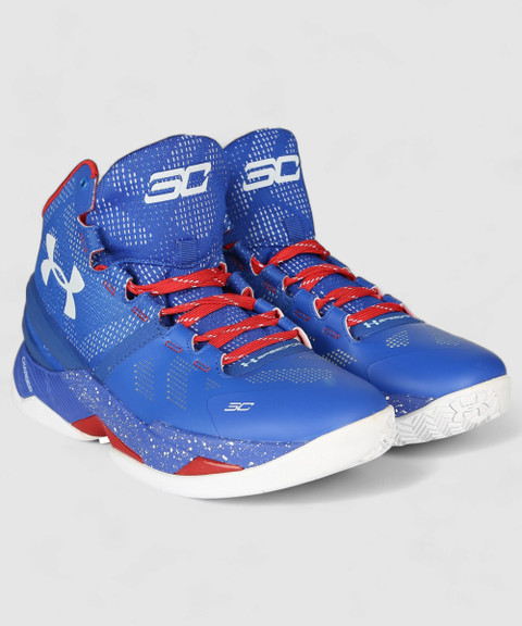 red white and blue under armour basketball shoes