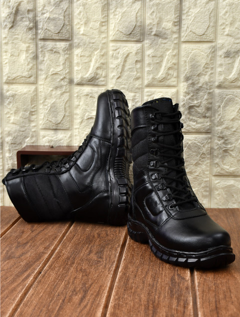 Red Eleven Army Boots For Men (Black) Boots For Men - Main Image
