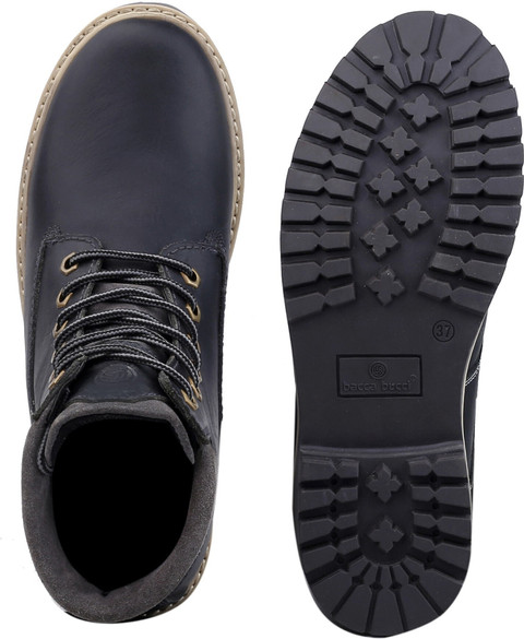 bacca bucci BULLET Leather Boots for Bikers Riders Trekking Trail Hiking  with Fur Lining Boots For Men