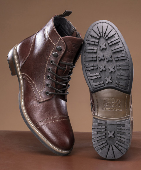 Redtape Red Ankle Shoes For Mens RED TAPE Genuine Leather