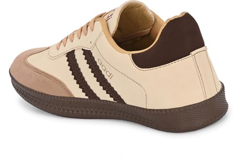 aadi Men's Lightweight Lace-Up Casual Sneakers (Beige, UK 7) - Image 8
