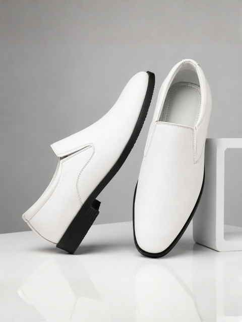 じぇい Zixer Mens Glossy Office Party Wedding Sobar White Formal Shoe For