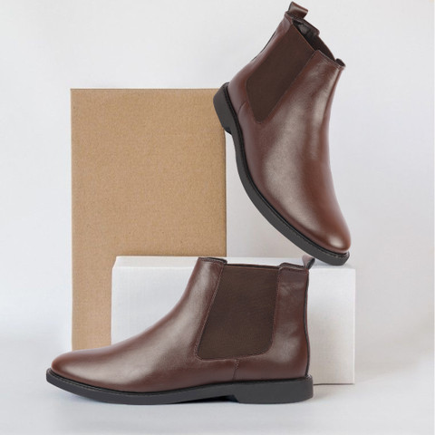 FAUSTO High Ankle Slip On Outdoor Fashion Winter Chelsea Boots For