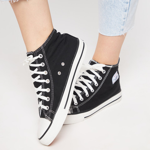 MOZAFIA Comfortable Canvas Lace-up Casual Ankle Length Sneakers