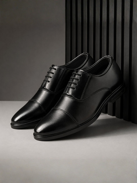 Zixer Mens Glossy Office Party Wedding Oxford Black Formal Shoe