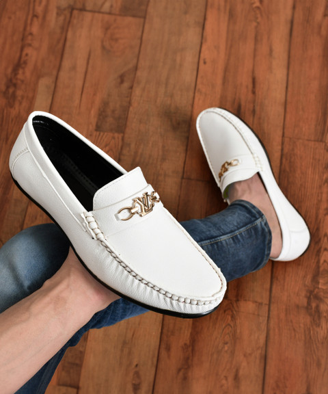 White Loafer Dress Shoes Klusener Men Trendy Stylish White