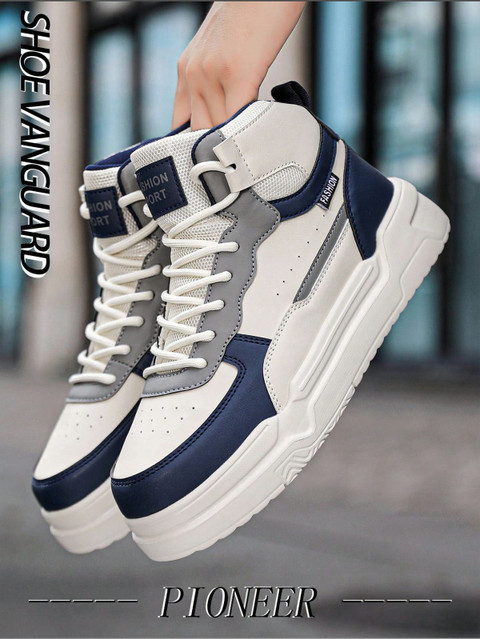 Zixer Mens High Top Chunky Sole Stylish Ankle Casual Shoes For Men