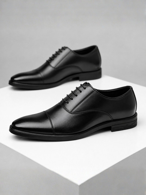 Zixer Mens Glossy Office Party Wedding Oxford Black Formal Shoe