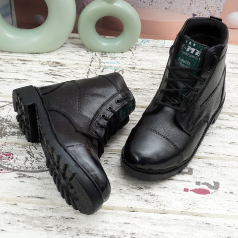 Ncc Mens Black Uniform Boots OMEE GOLD DMS Police/NCC Black Boots