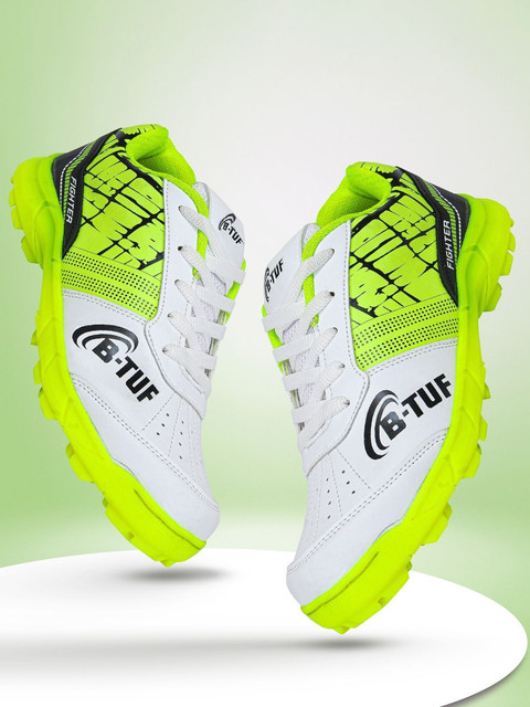 B-Tuf s Spikes Stud Boys Kids Sports (FIGHTER G) Cricket Shoes For Men