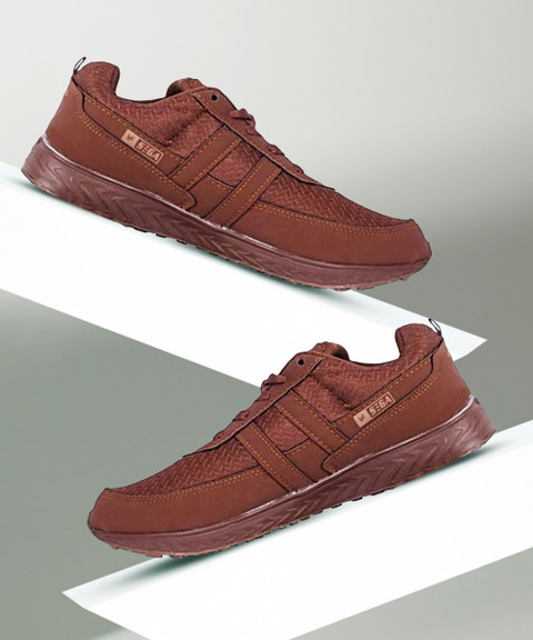 Running Shoes Sega Leather Shoes Sega Runner Running Shoes (Brown