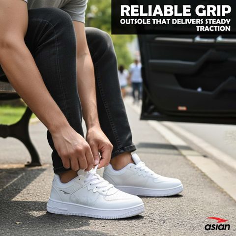asian THUNDER-07 Casual Sneaker Shoes for Men (White, UK 6) - Image 6