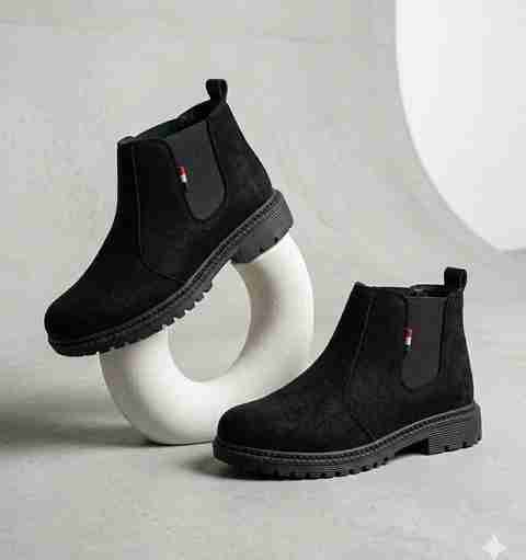 Next Fashion Synthetic Leather Walking Outdoor Slip On Chelsea Boots Boots For Men (Black , 6) - Image 2