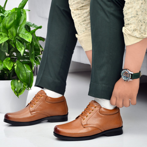 Zixer Leather Mid-Top Formal Shoes Men's/Office Leather Shoe For